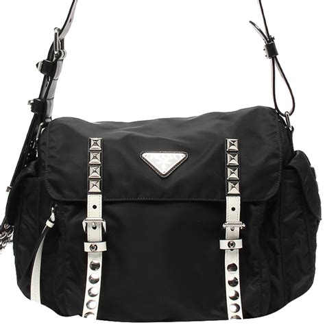 Amazon.com: Prada Vela Nylon Messenger Bag, Black: Clothing, 